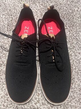 Black Knit Lace-Up Sneakers